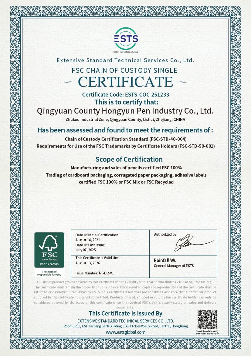 FSC certificate document