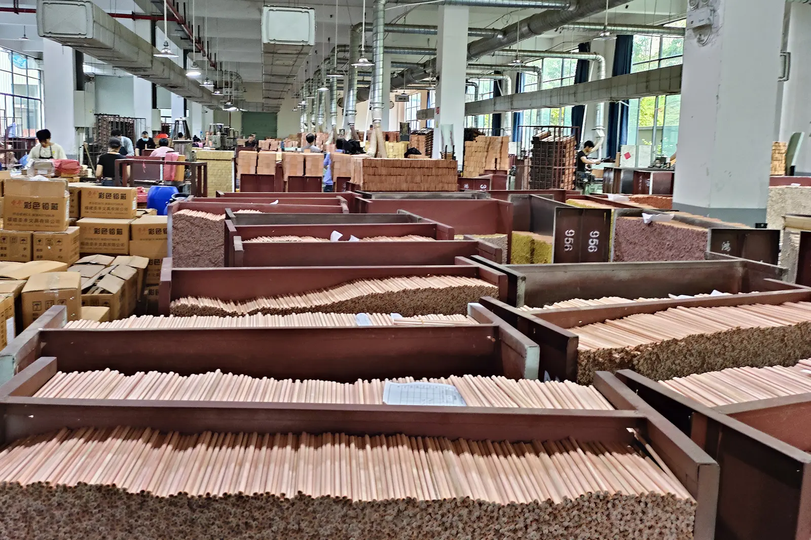 Main workshop floor with pencil machinery