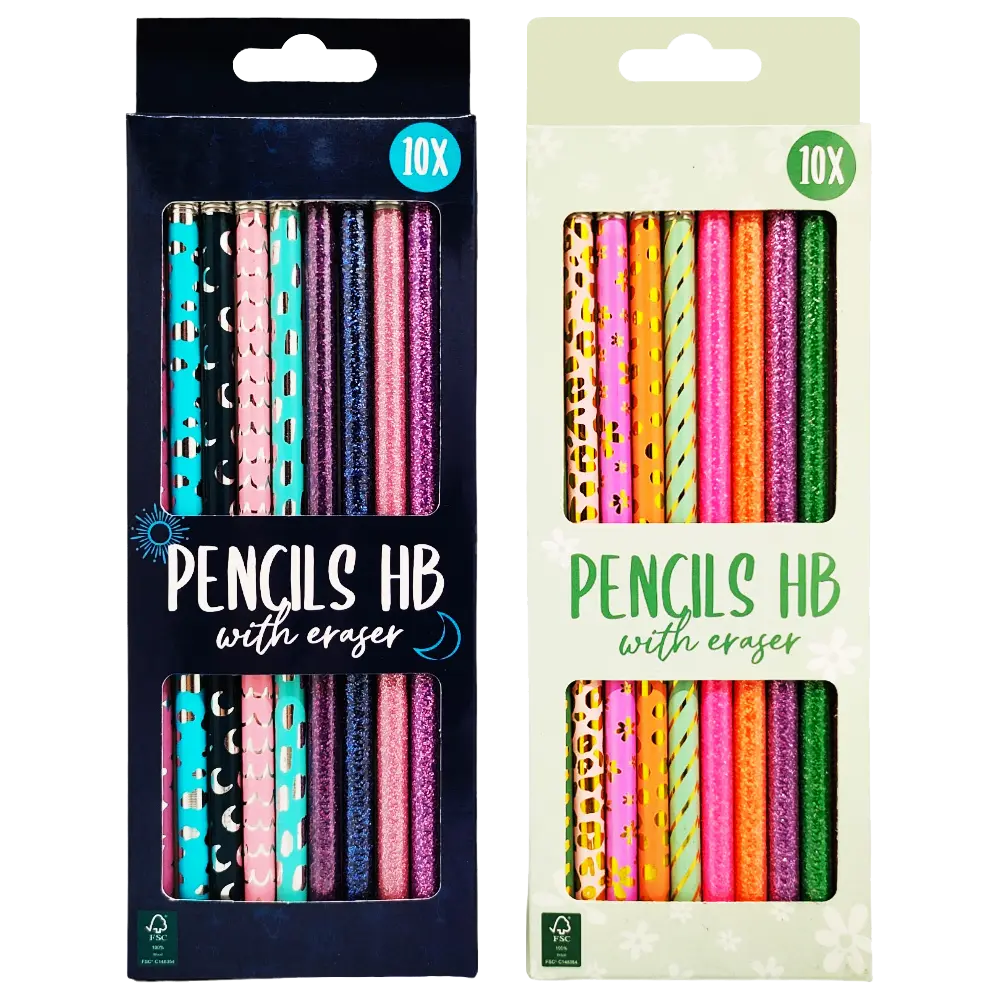 10 HB Pencils with Top Eraser — Christmas Edition