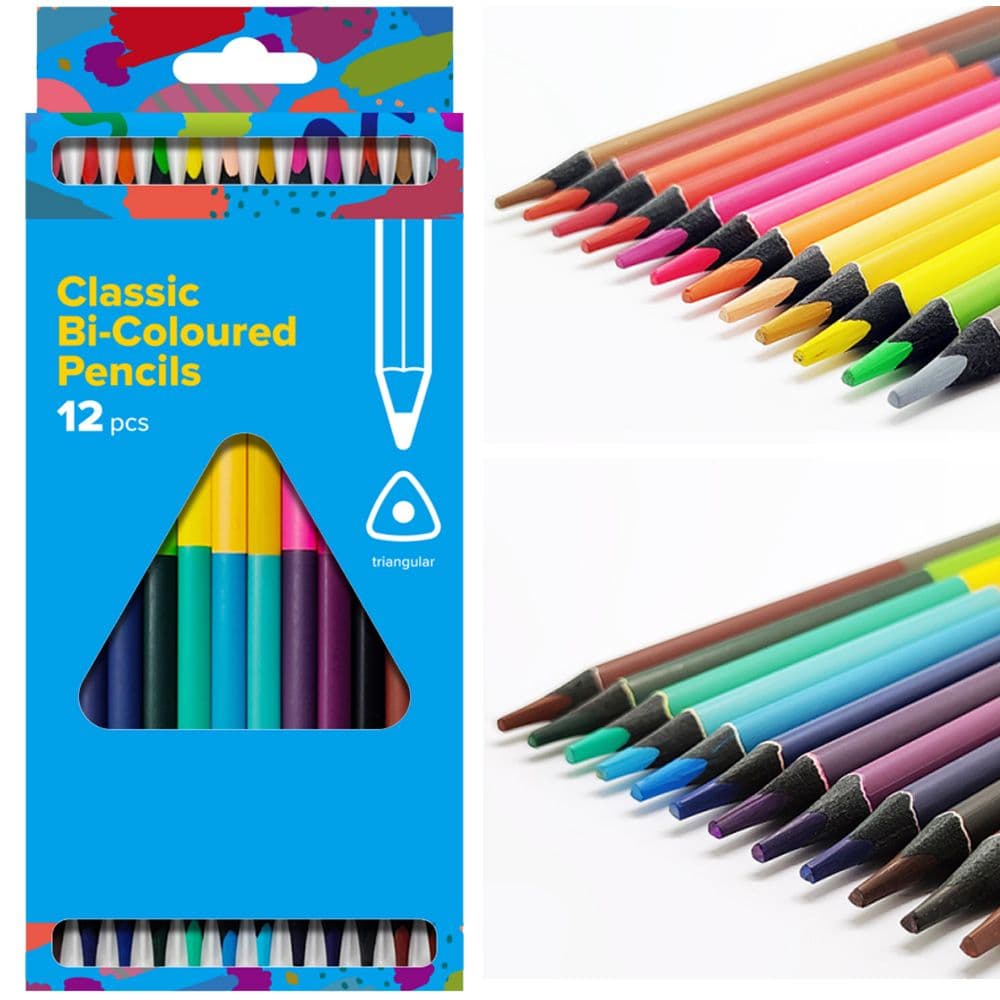 12 Bi-Color Double-Ended Pencils