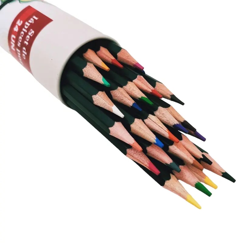 24 Color Pencil in Tin Tube with Sharpener