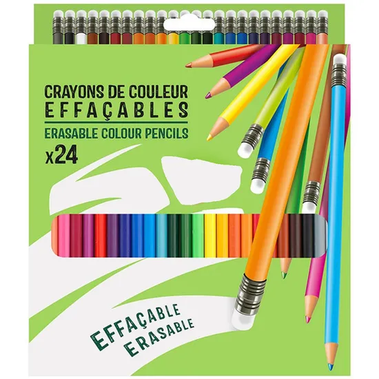 24 Wood-Free Erasable Colored Pencils