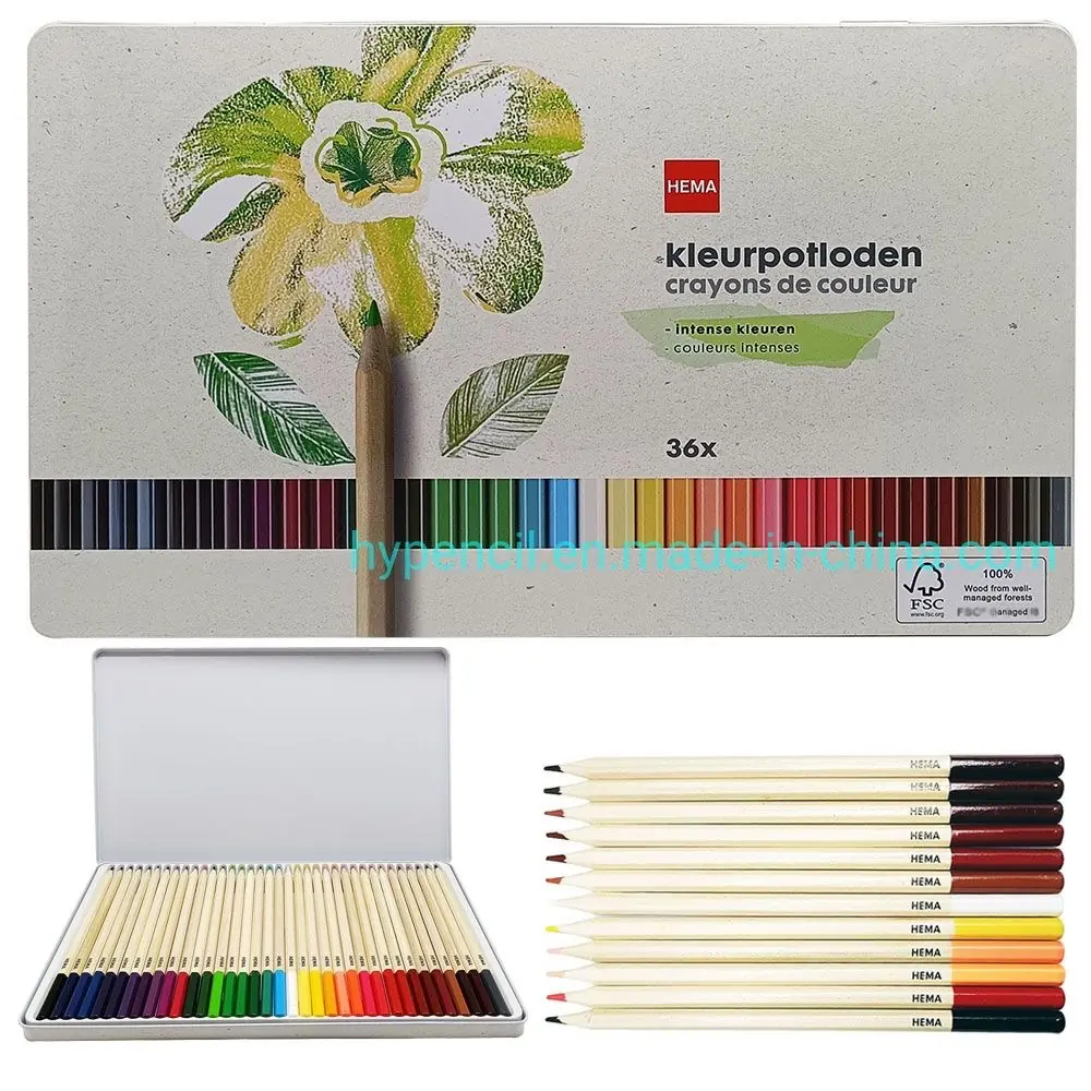 36-Color Pencil Set in Tin Box