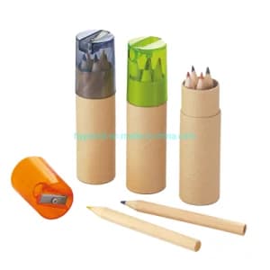 6 Mini Hexagonal Color Pencils in Paper Tube